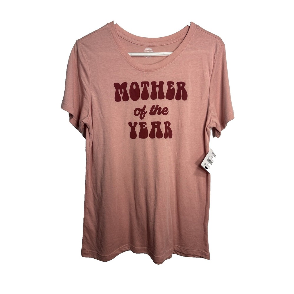 celebrate womens short sleeve pink shirt size medium 8 10 MOTHER OF THE YEAR